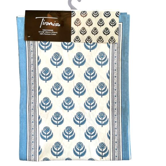 TIRAMISU Spring Summer Blue Floral 100% Cotton 13X19 Placemats Set of 4 NEW - Picture 5 of 5